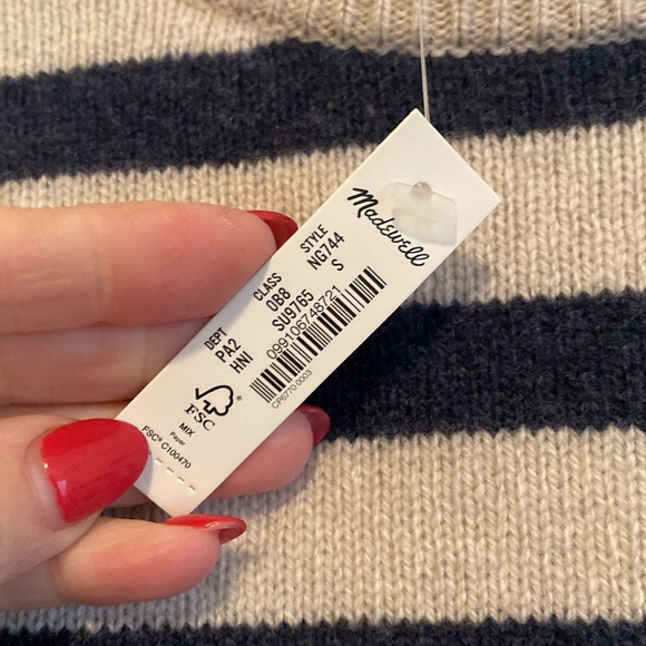 Madewell stripped oversized cashmere sweater - Picture 3 of 3